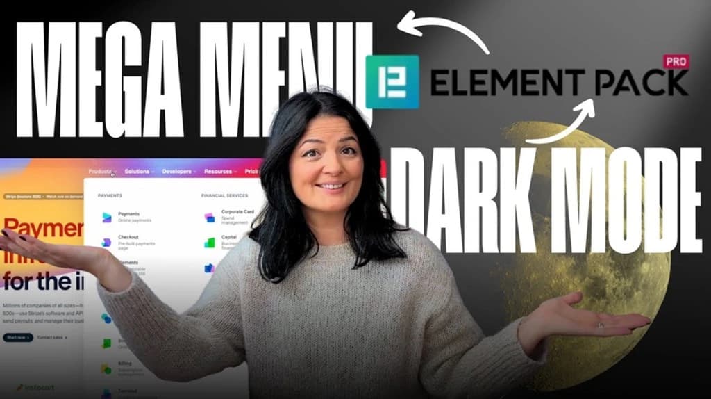 A BdThemes customer presenting Element Pack Pro mega menu and dark mode features