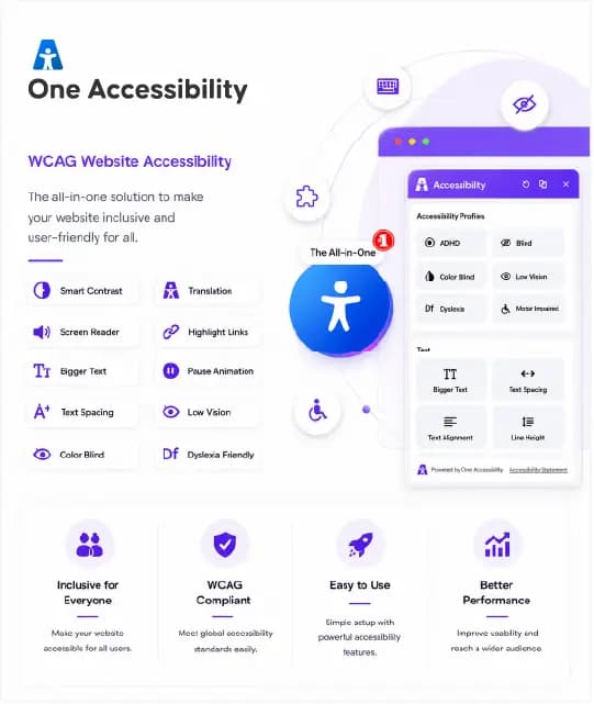 One Accessibility interface preview