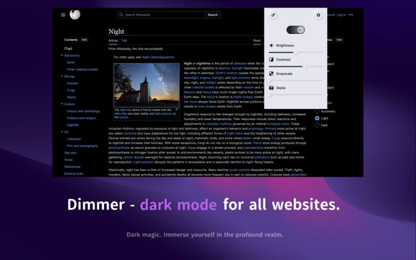 Dark mode interface with night theme. Dark mode interface with night theme.