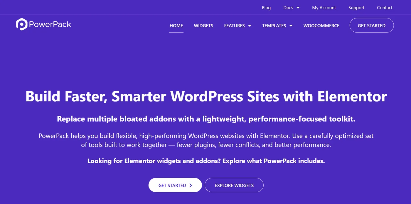 PowerPack for Elementor addon homepage