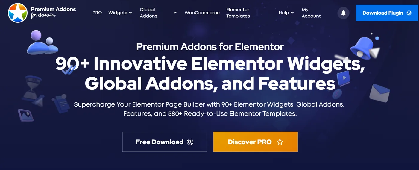 Premium Addons for Elementor homepage