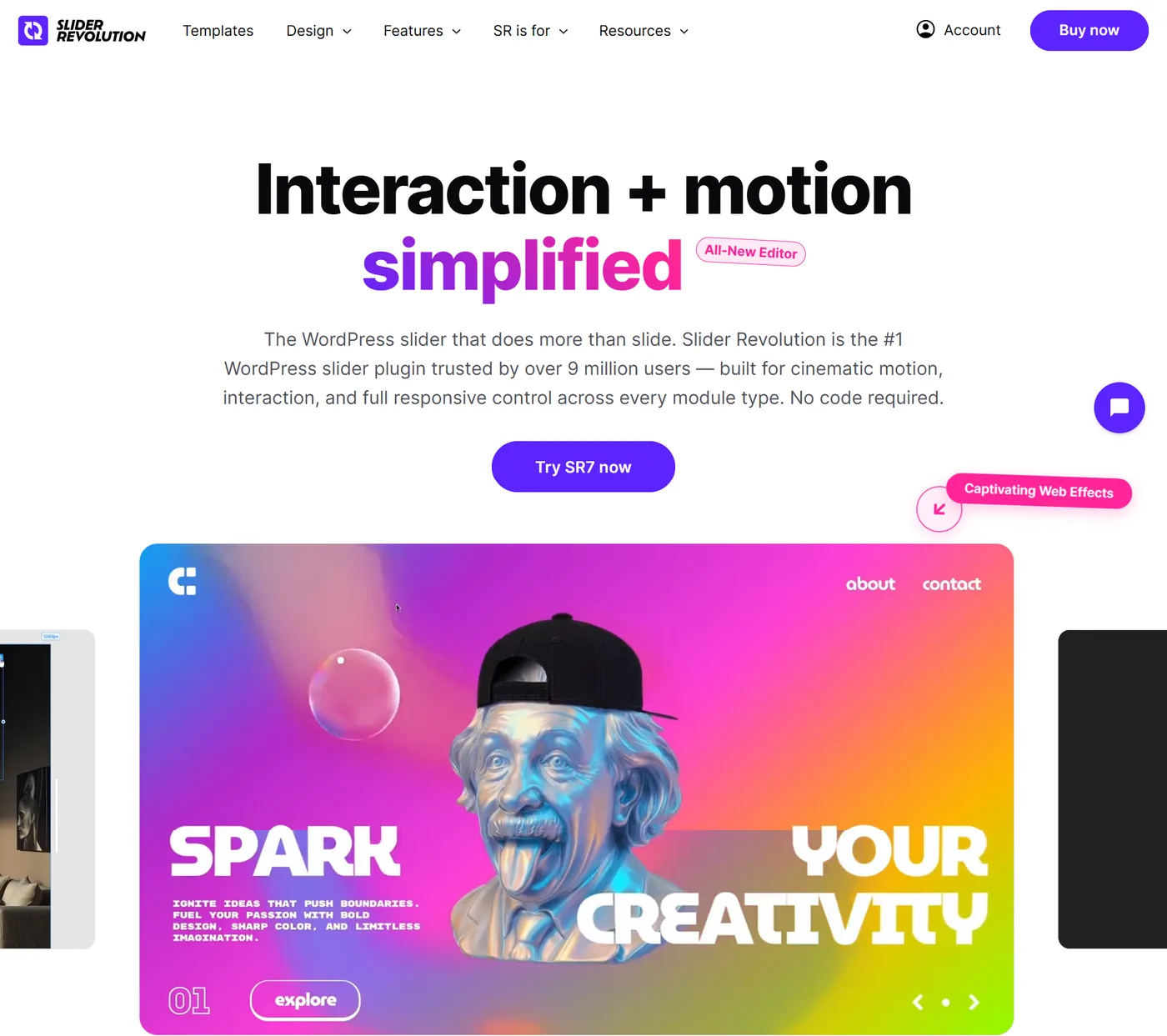 Slider Revolution visual slider editor homepage