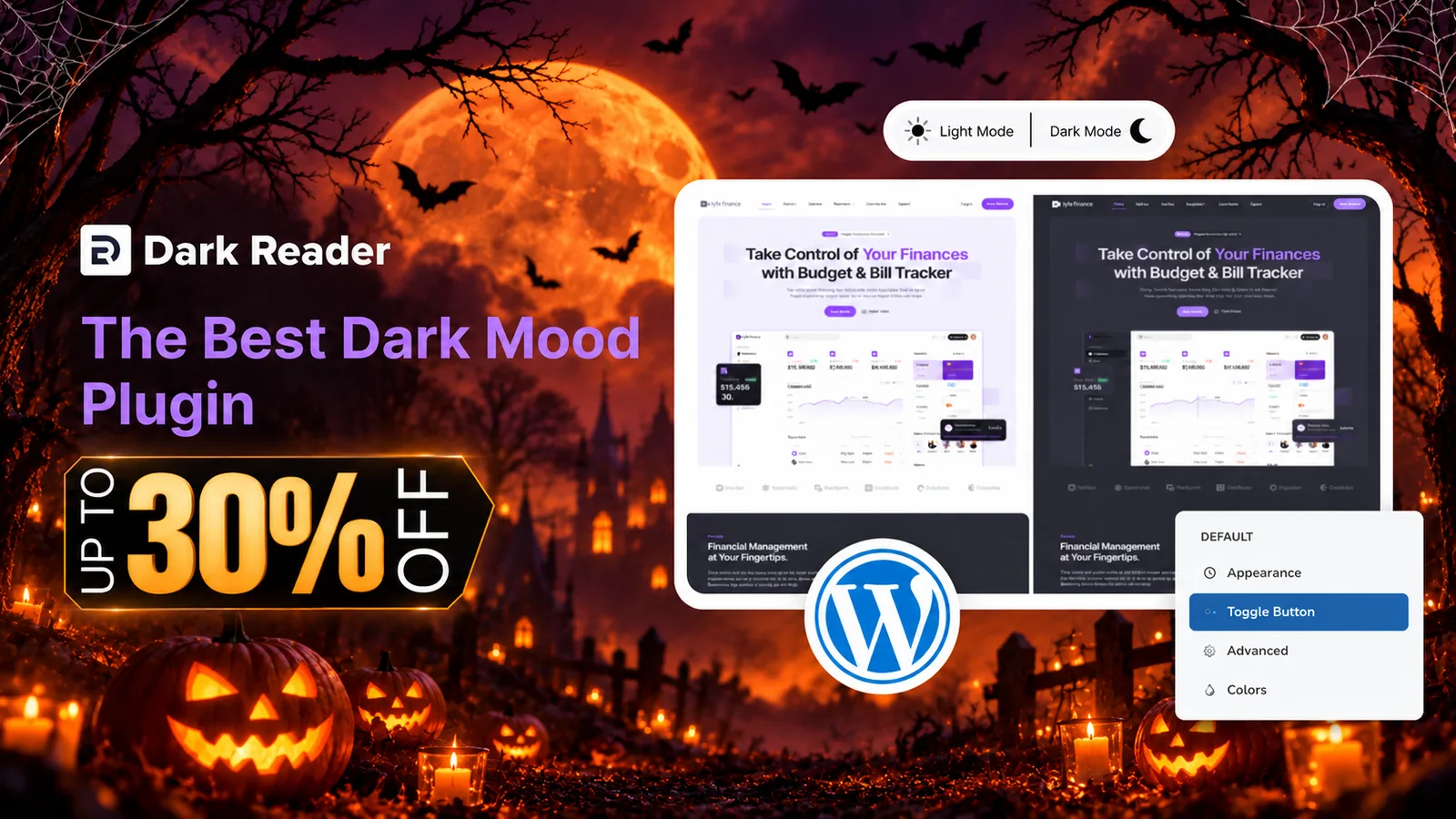 Dark Reader Halloween deal: up to 30% off, the best dark mode plugin for WordPress