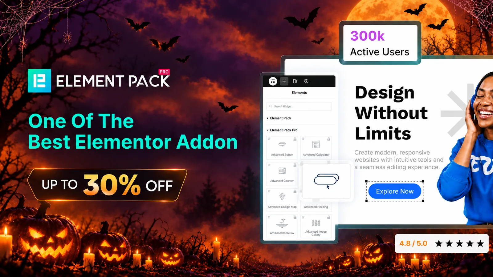 Element Pack Pro Halloween deal: up to 30% off, the best Elementor addon