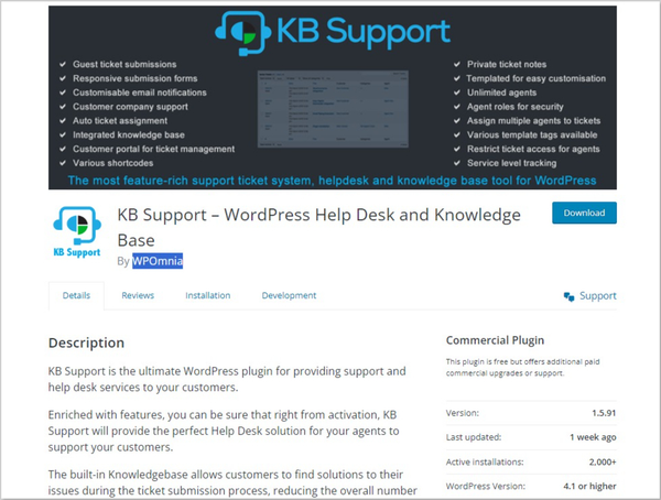 best knowledge base plugin for wordpress- KB-Support