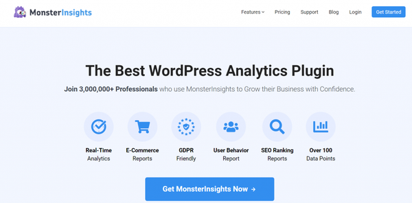 MonsterInsights Google Analytics plugin for WordPress