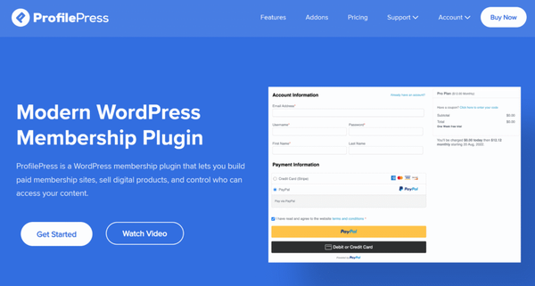 ProfilePress membership plugin for WordPress