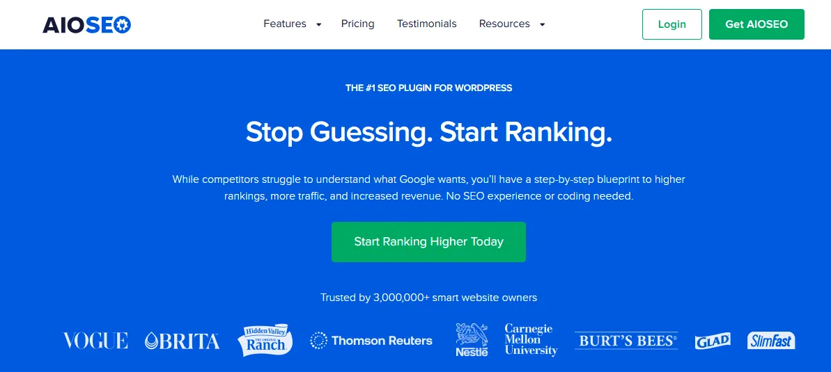 All in One SEO plugin dashboard