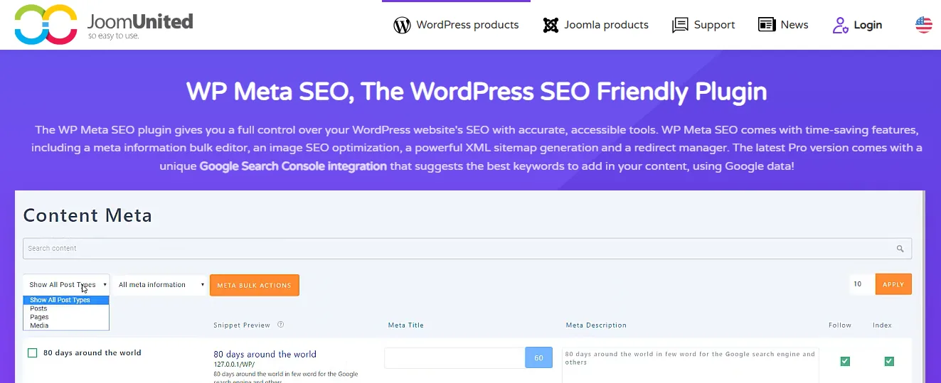 WP Meta SEO bulk editor