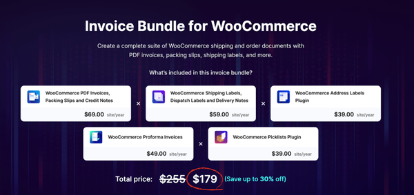 Invoice bundle promotion for WooCommerce Invoice bundle promotion for WooCommerce