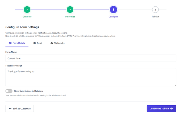 Configure Your Form Configure Your Form