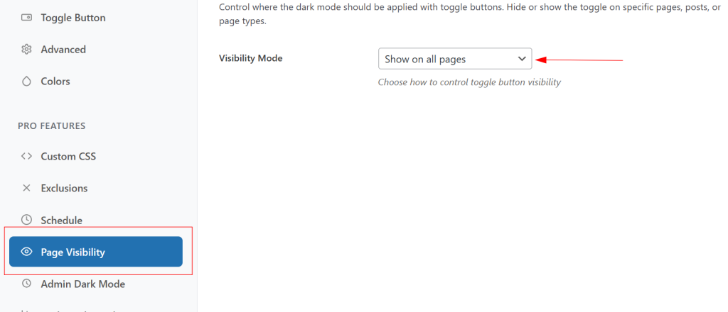 Set Page‑Specific Visibility Rules