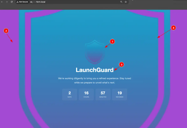 Colorful shield with countdown timer