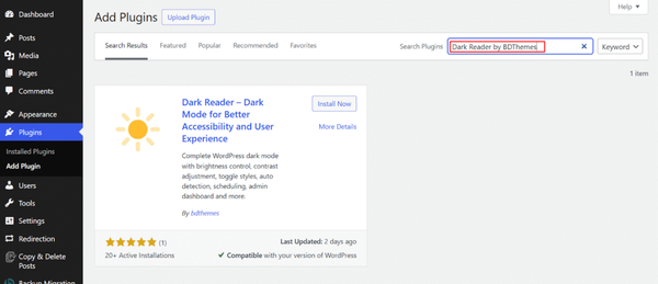 Install the Dark Reader Plugin on WordPress Install the Dark Reader Plugin on WordPress