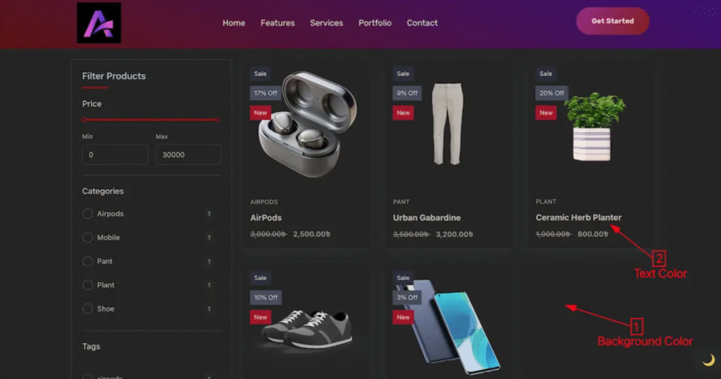 Fine-tune your dark mode palette in the Colors tab Fine-tune your dark mode palette in the Colors tab