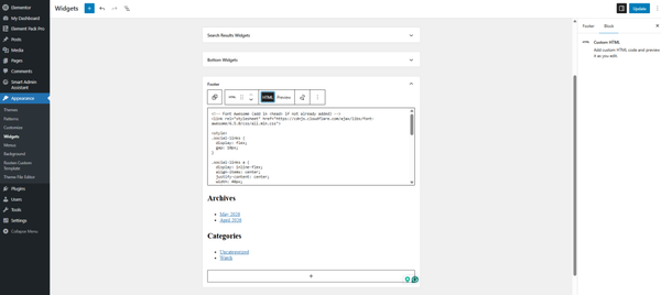 Custom HTML widget