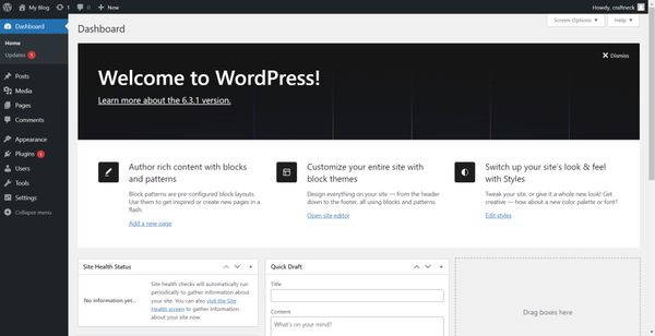 wordpress 6.3.1 welcome dashboard wordpress 6.3.1 welcome dashboard