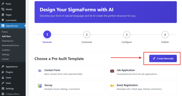 Create Manually-How to Create a Custom Contact Form in WordPress