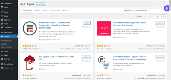 install formidable plugin in WordPress install formidable plugin in WordPress