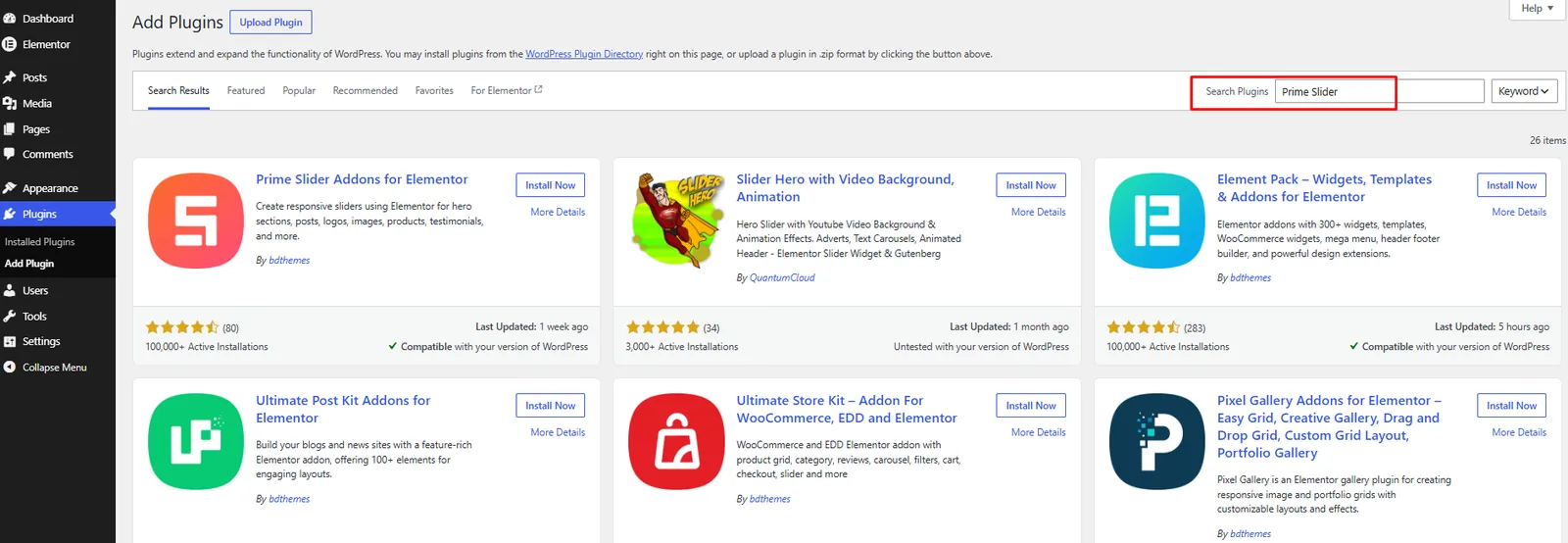 Search for Prime Slider in the WordPress plugin directory