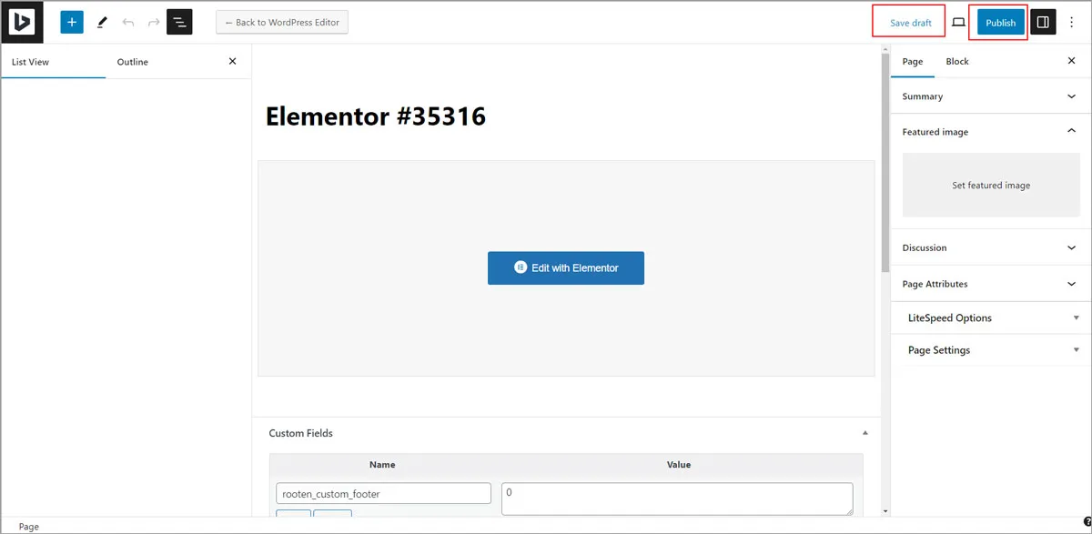 edit with Elementor