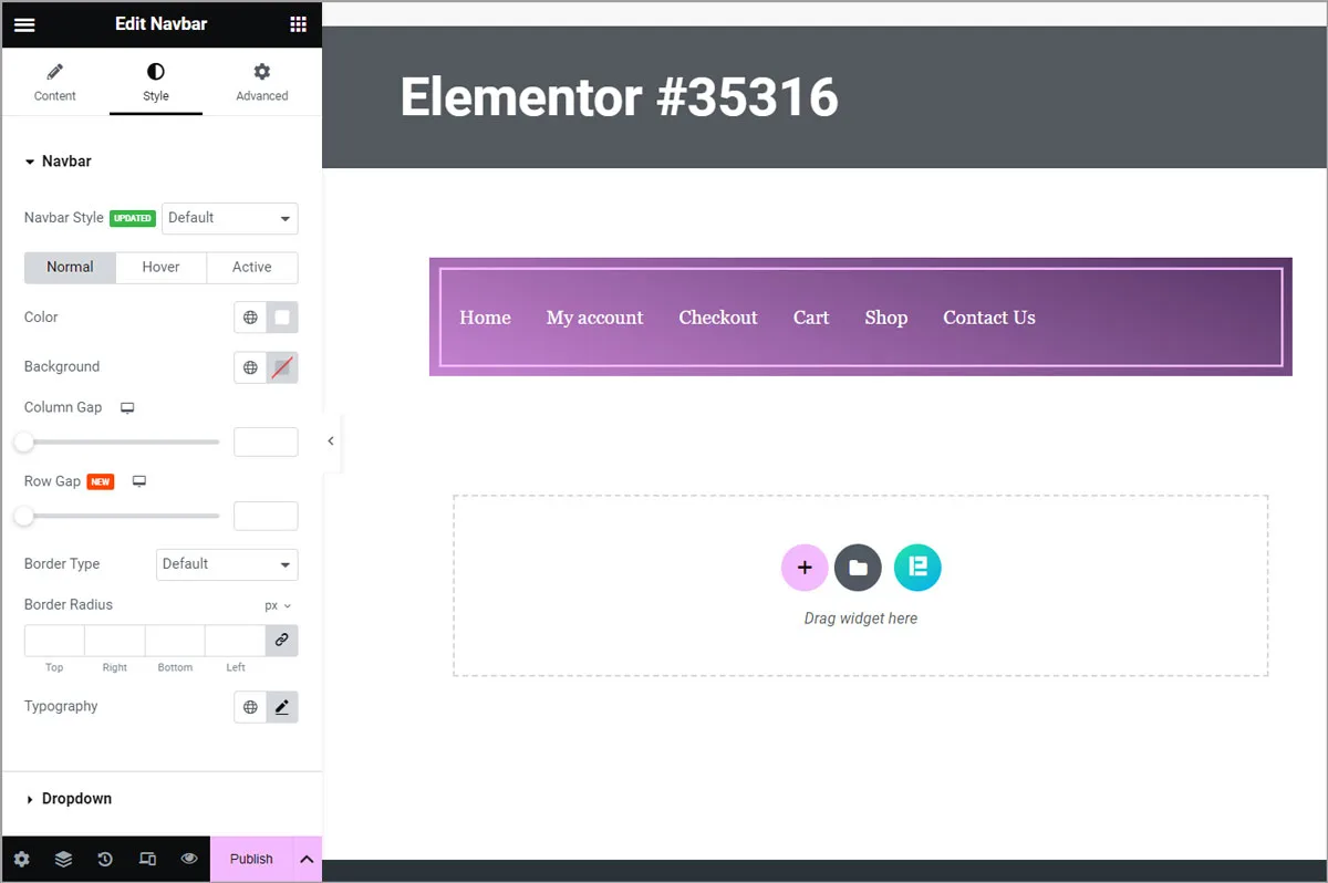 create navbar in one page website