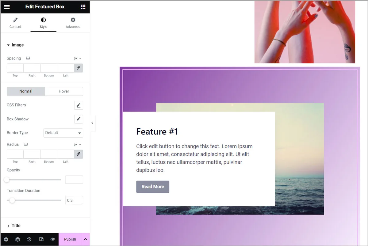 add additional section in one page website elementor