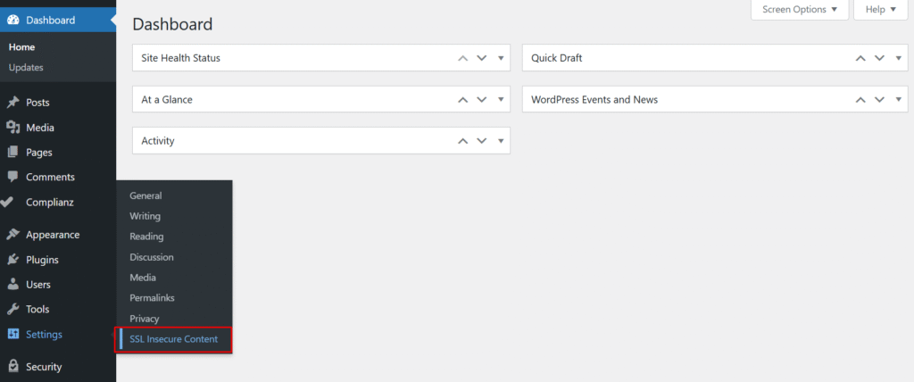 Go to Settings → SSL Insecure Content Go to Settings → SSL Insecure Content