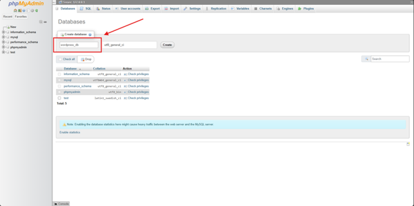 Image: Create a new database Image: Create a new database