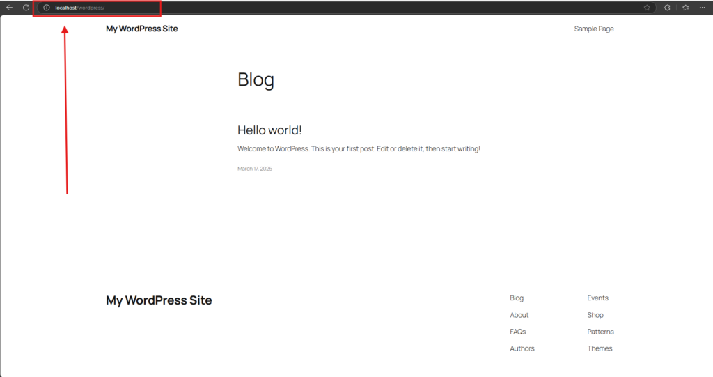 Image: Enter the Localhost URL Image: Enter the Localhost URL