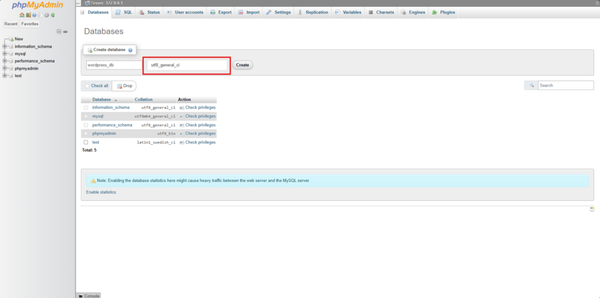Image: Create database Image: Create database