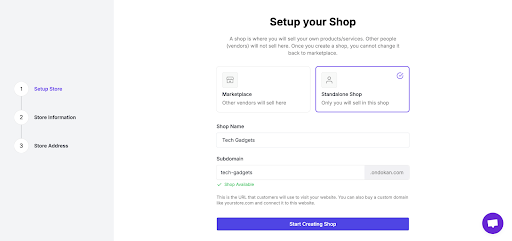 set up ecommercde shop
