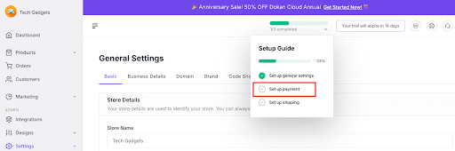 Set Up Payment Gateway