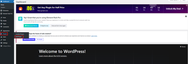 WordPress dashboard WordPress dashboard