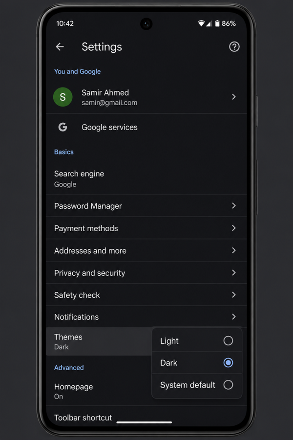 dark mode on phone