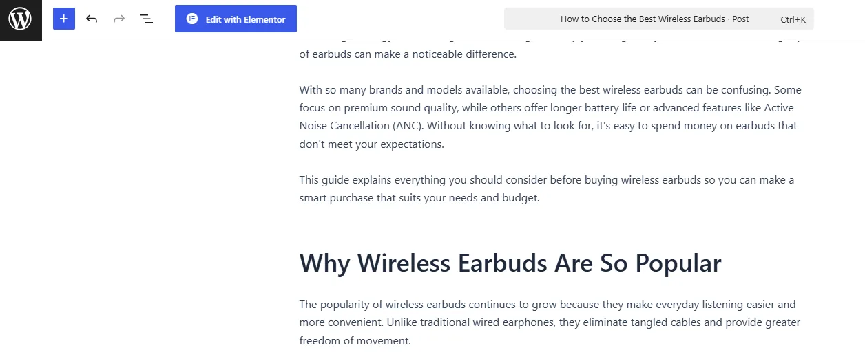 Underlined text preview after editing as HTML in Gutenberg