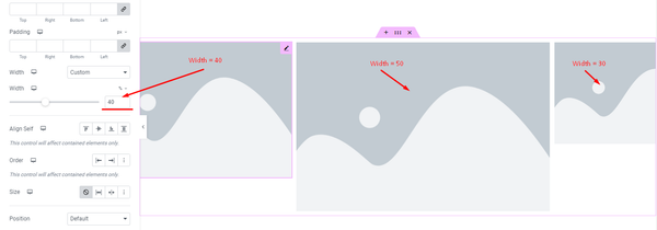 Custom width with overflow content