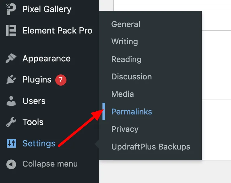 wordpress dashbaord settings