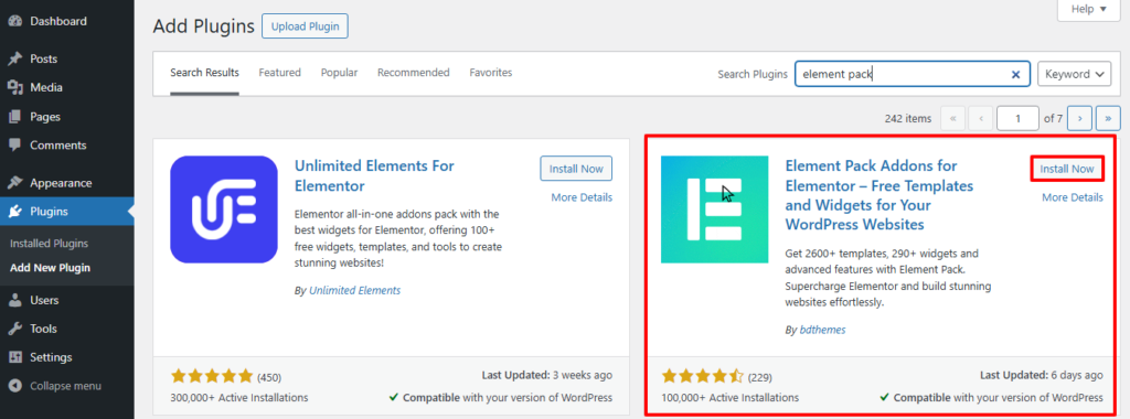 Installing Element Pack - Free Version on WordPress Website Installing Element Pack - Free Version on WordPress Website