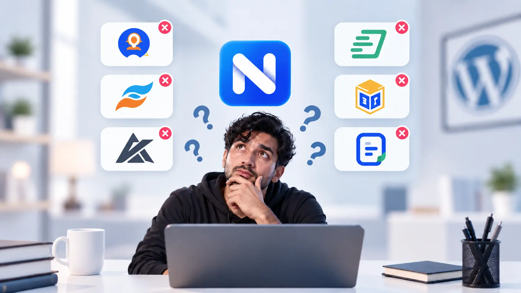 Person weighing whether NiroHelp can replace several separate WordPress support plugins Person weighing whether NiroHelp can replace several separate WordPress support plugins