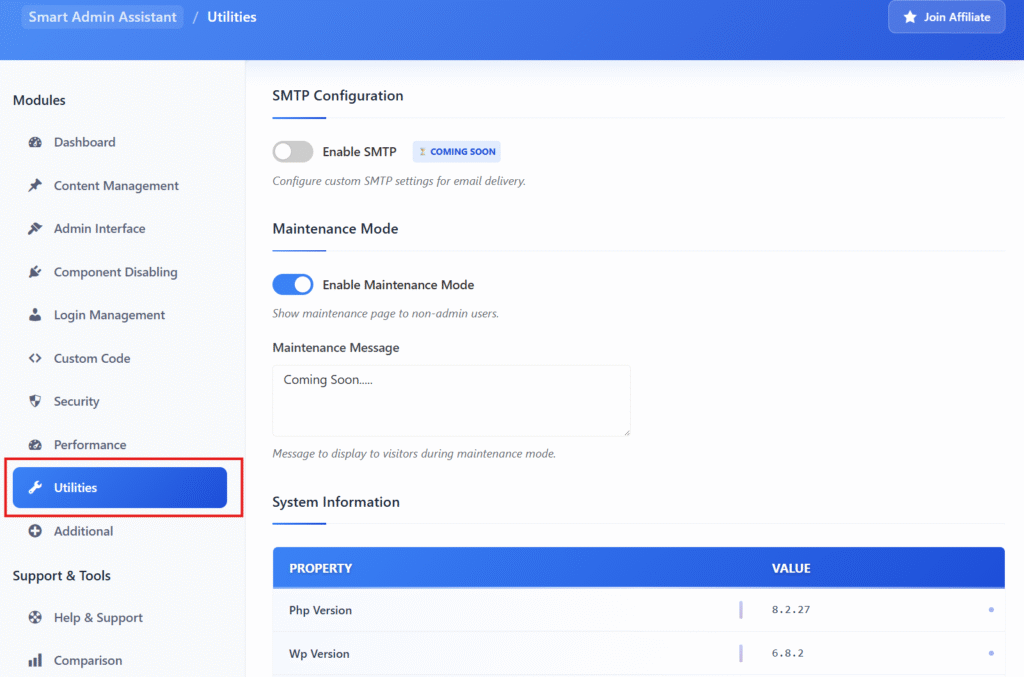 Utilities Features