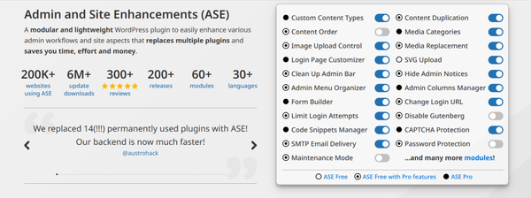 Admin and Site Enhancements (ASE) Admin and Site Enhancements (ASE)