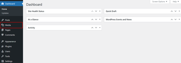 Access the Media Library in WordPress from admin sidebar