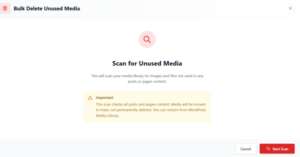 Bulk Unused Media Detection and Deletion
