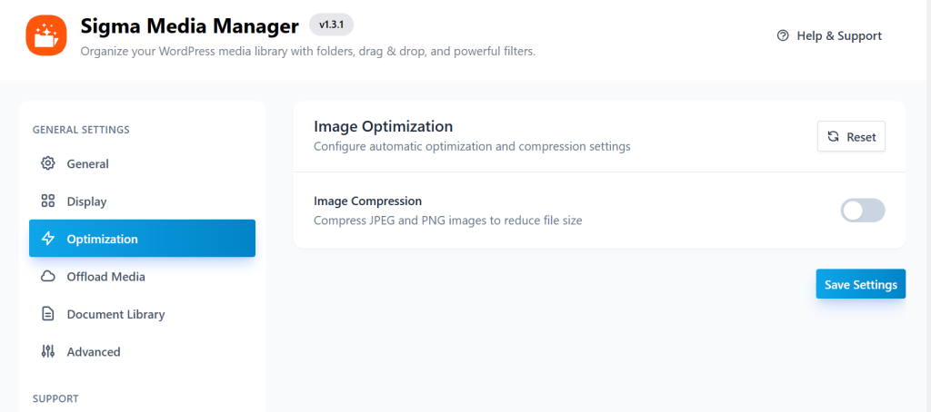 optimization tab