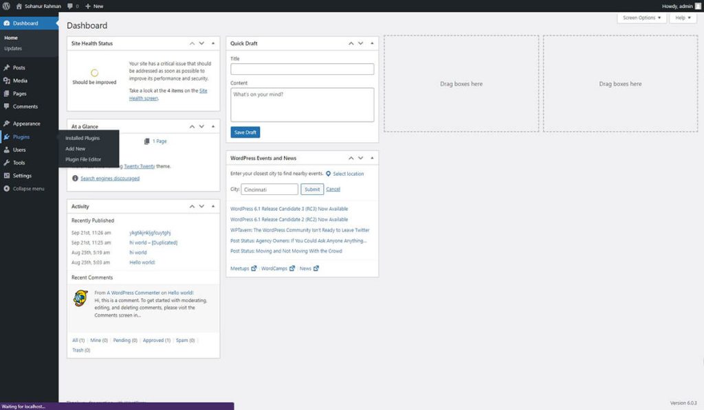 click plugins&gt;add new