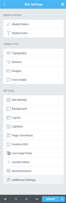 hamburger button site setting
