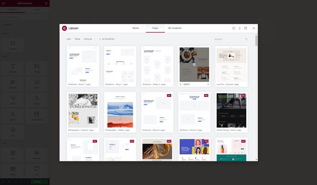 template library opens