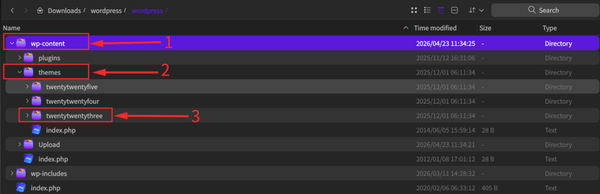 Extracting Theme or Plugin Files From a Full Backup