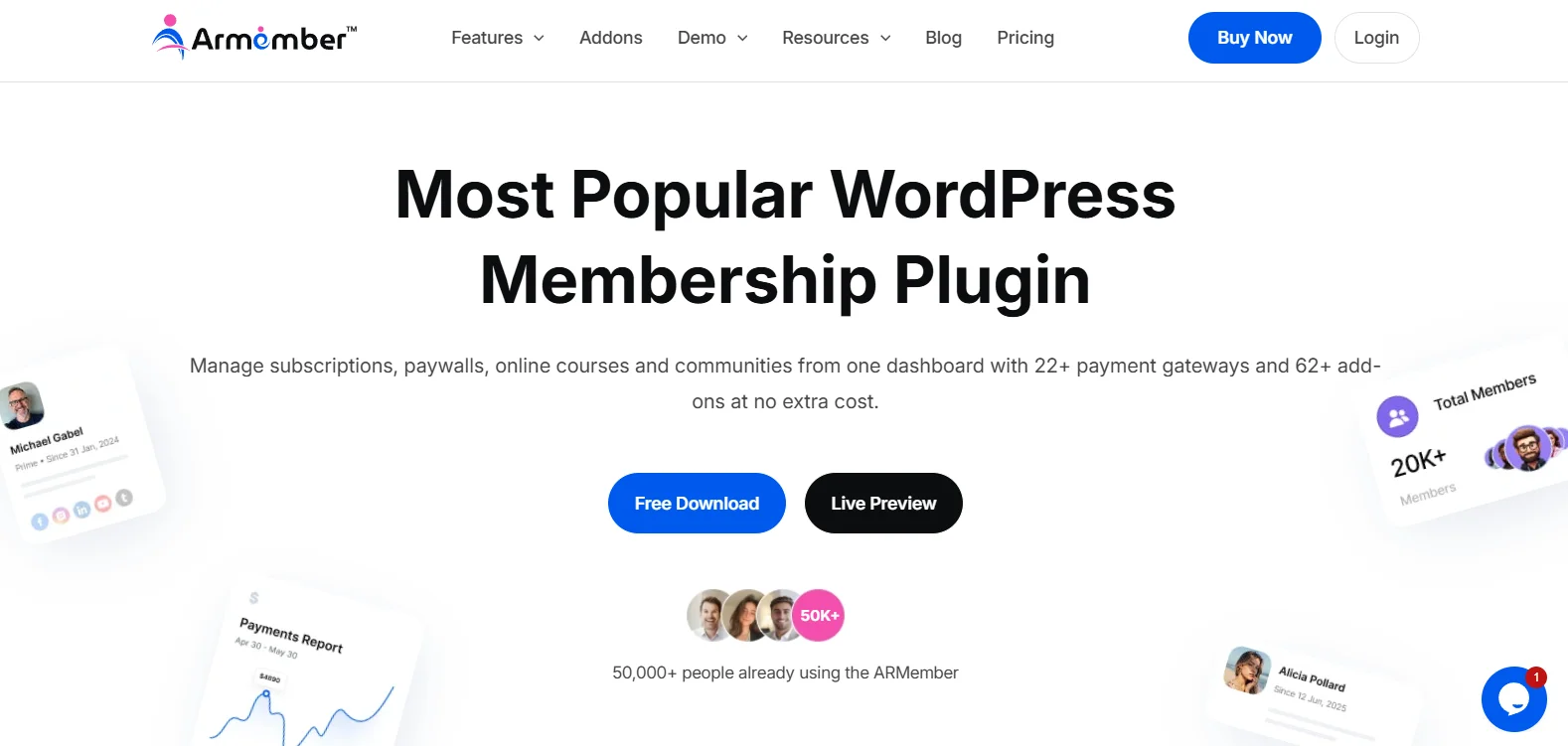 The ARMember product website. The ARMember product website.
